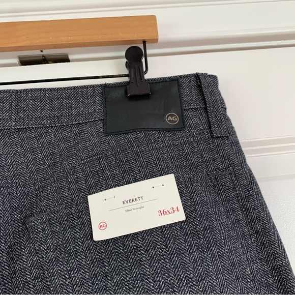 AG Everett 5 Pocket Pants Slim Straight Leg Herringbone Trouser Jeans 36 x 34 - Picture 5 of 7